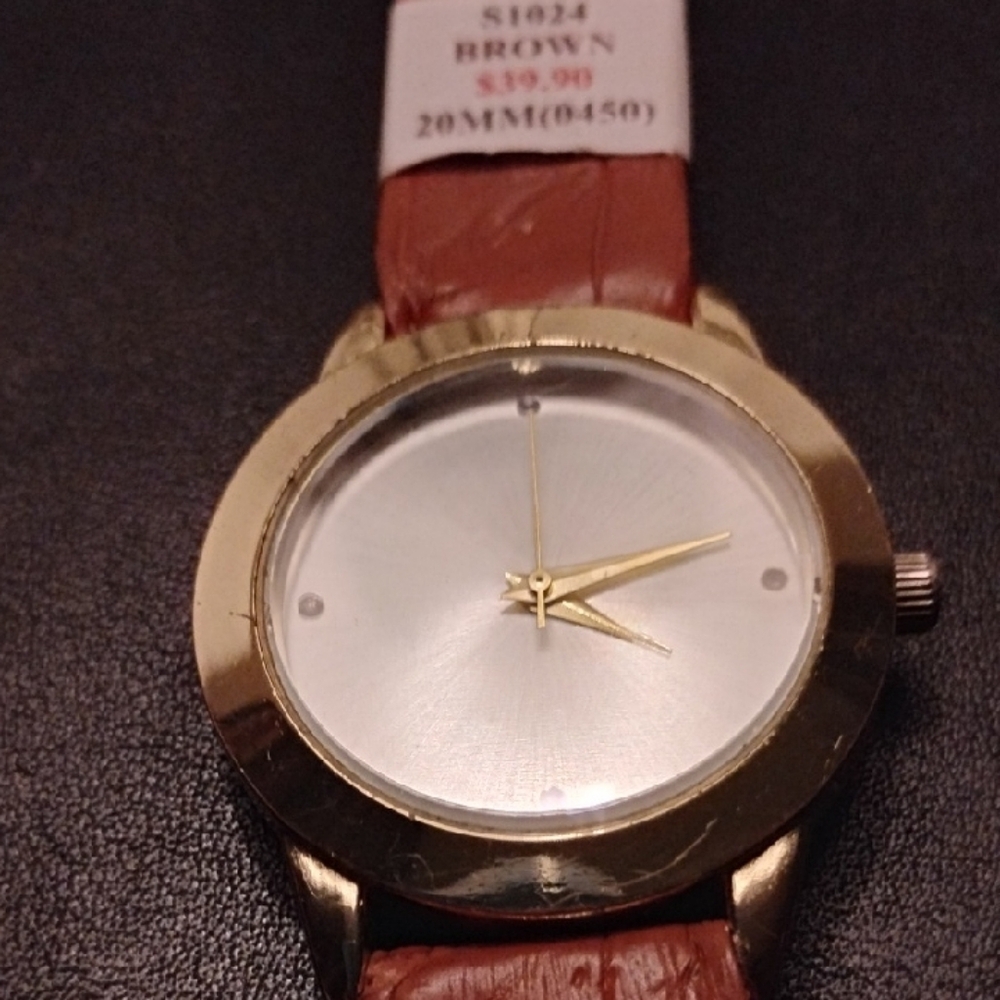 Elegant Moments Gold and Brown Watch